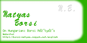 matyas borsi business card